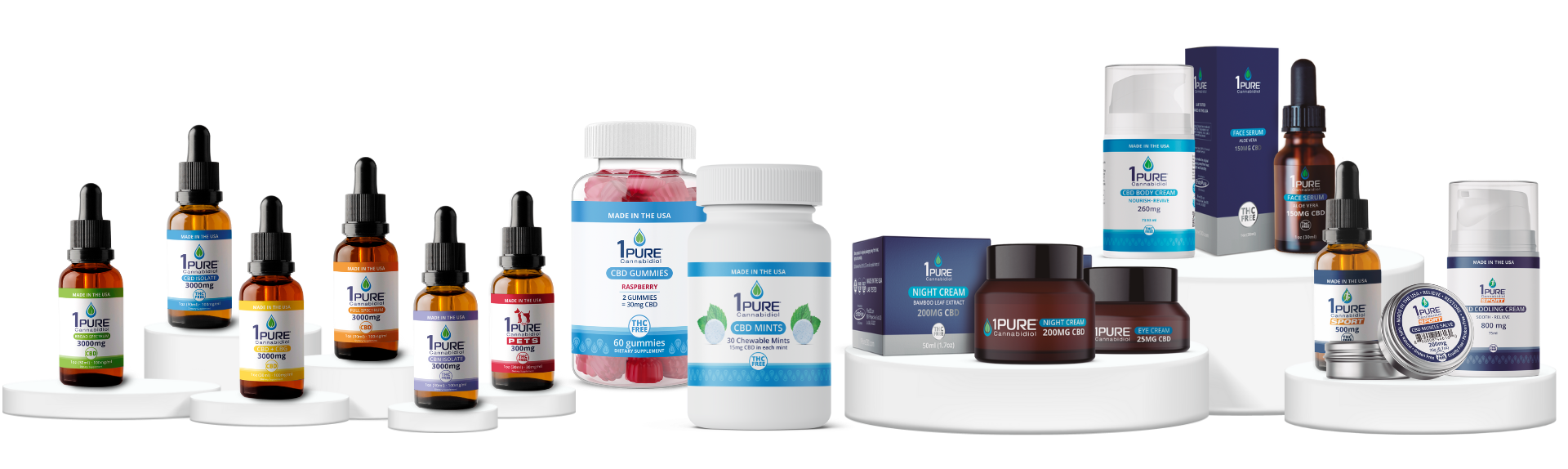 1PURE CBD Product Lineup